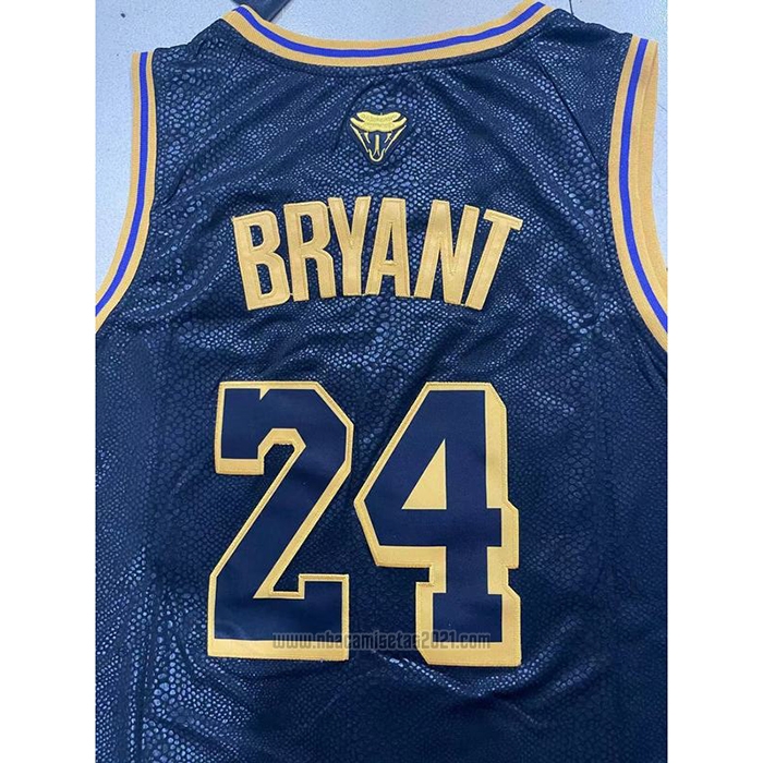 Camiseta Los Angeles Lakers Kobe Bryant #8 24 Black Mamba Snakeskin Negro